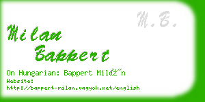 milan bappert business card